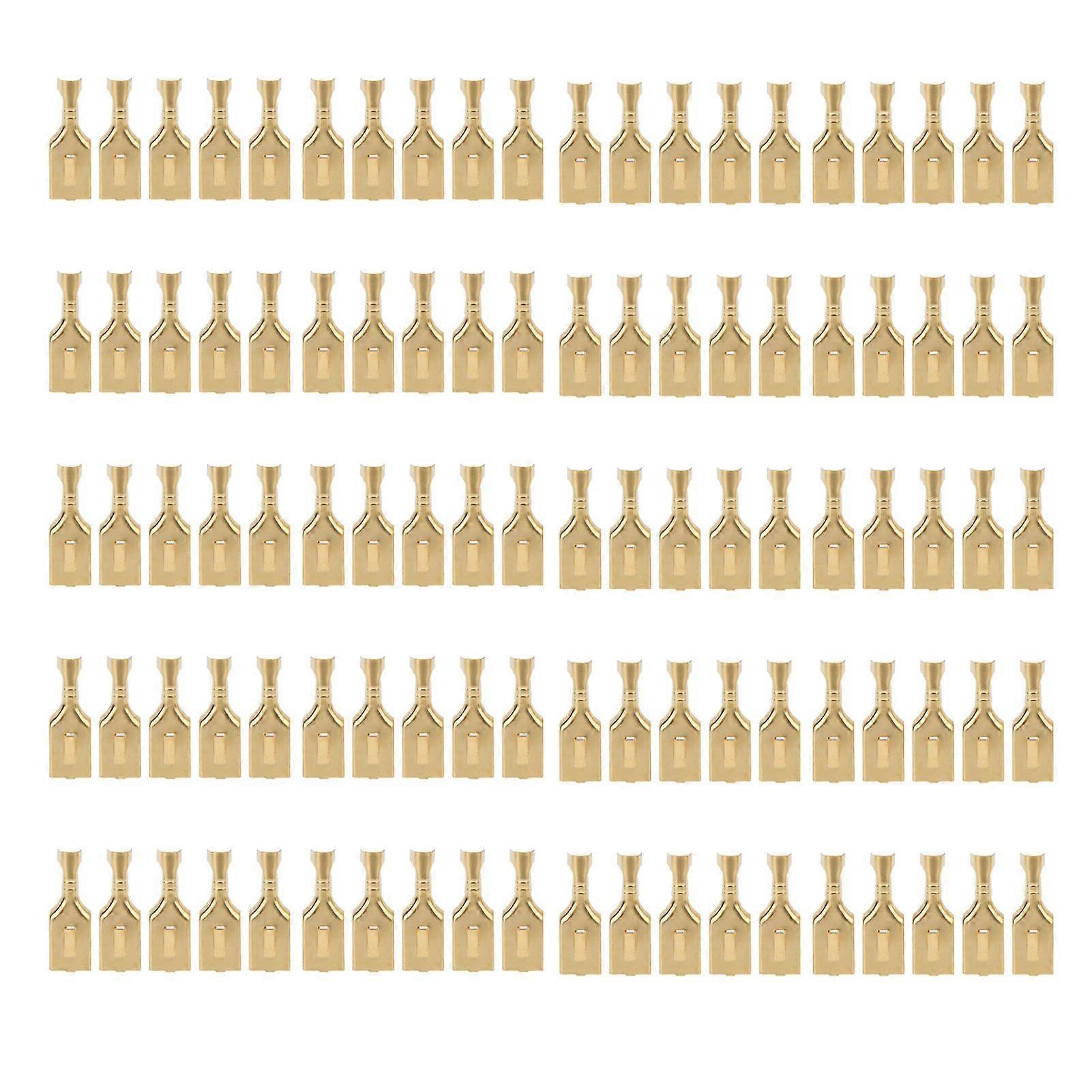 100 Pcs Blade Connector Square Brass Plug and Pull Type Connector Terminal 7.8mm