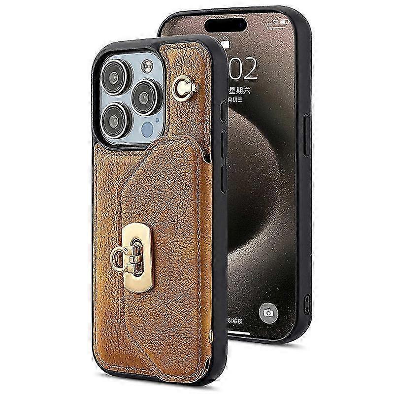 Case For Iphone 13pro Light Brown Messenger Bag Wallet Card Slot Sh...