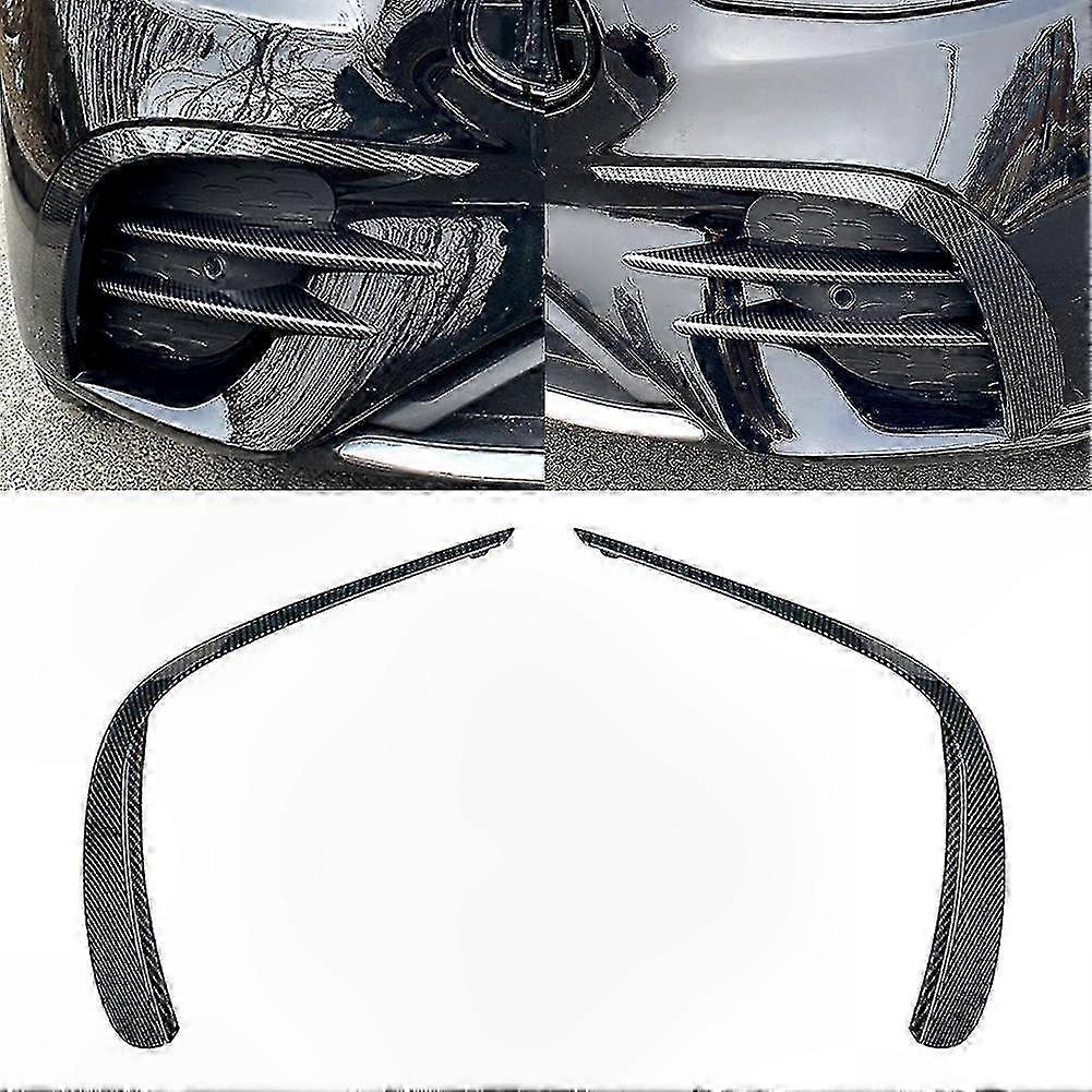 2pcs Carbon Gloss Black Front Bumper Lip Splitter Spoiler Trim for W213 E Class E260 E300 E53