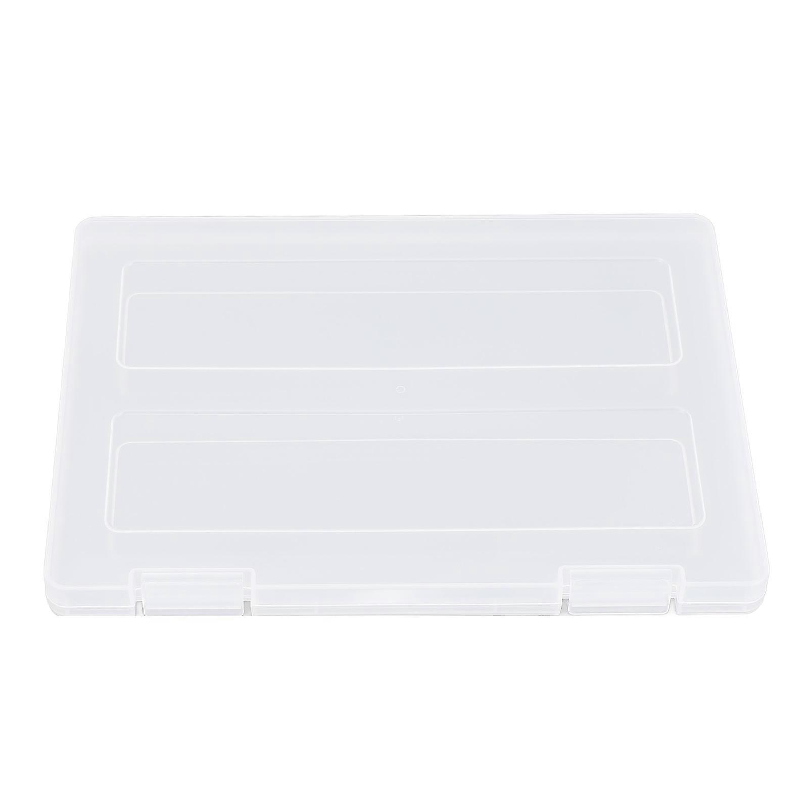 Clear Document Storage Case Transparent Plastic File Storage Box with Secure Buckle Lock