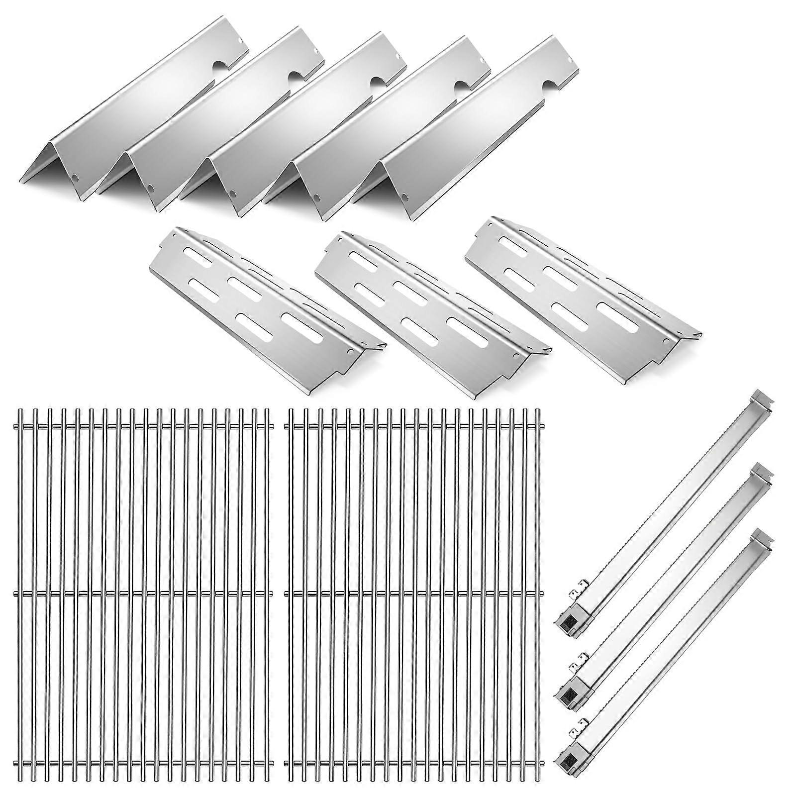 Stainless Steel Grill Grates and Flavorizer Bars Set for Weber Genesis II E310 E330 S330 S335 with Burner Tubes and Heat Deflector