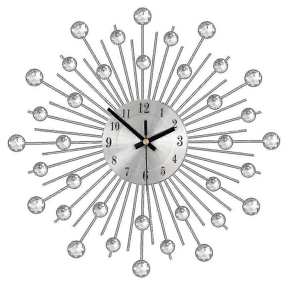 3D creative metal wall clock, silver, suitable for multi-scene decoration
