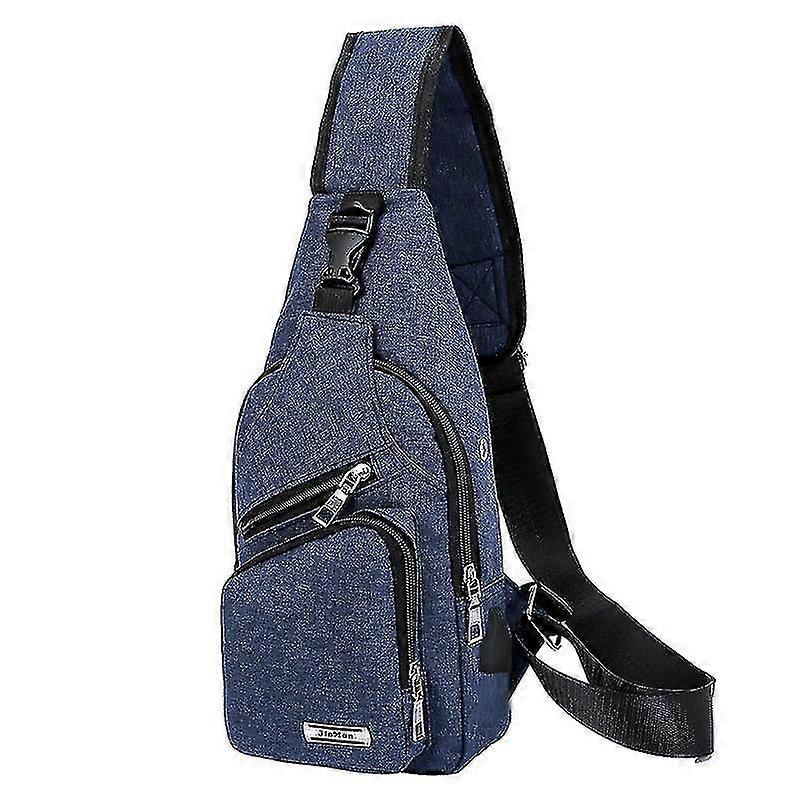 Multifunctional shoulder bag with multiple compartments and pockets, USB charging, and nylon waterproof material