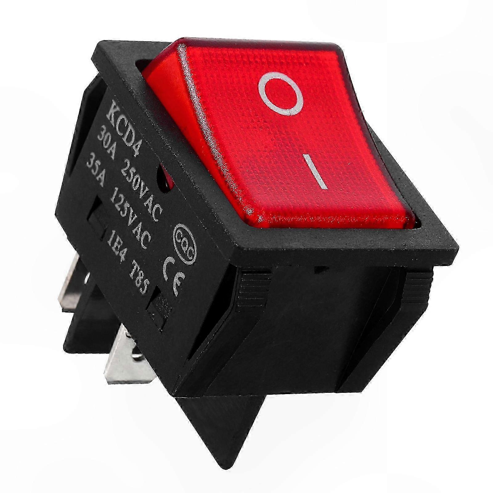 Red Rocker Switch for Nighttime Appliance Use, Single Pack