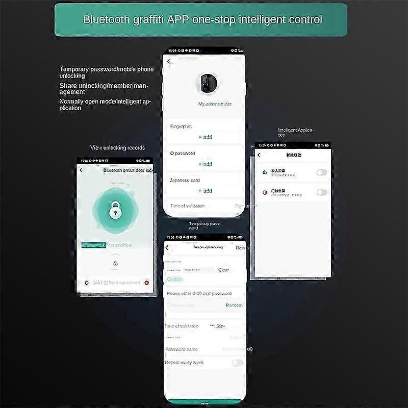 Waterproof Smart Door Lock with Fingerprint Recognition for Glass Door