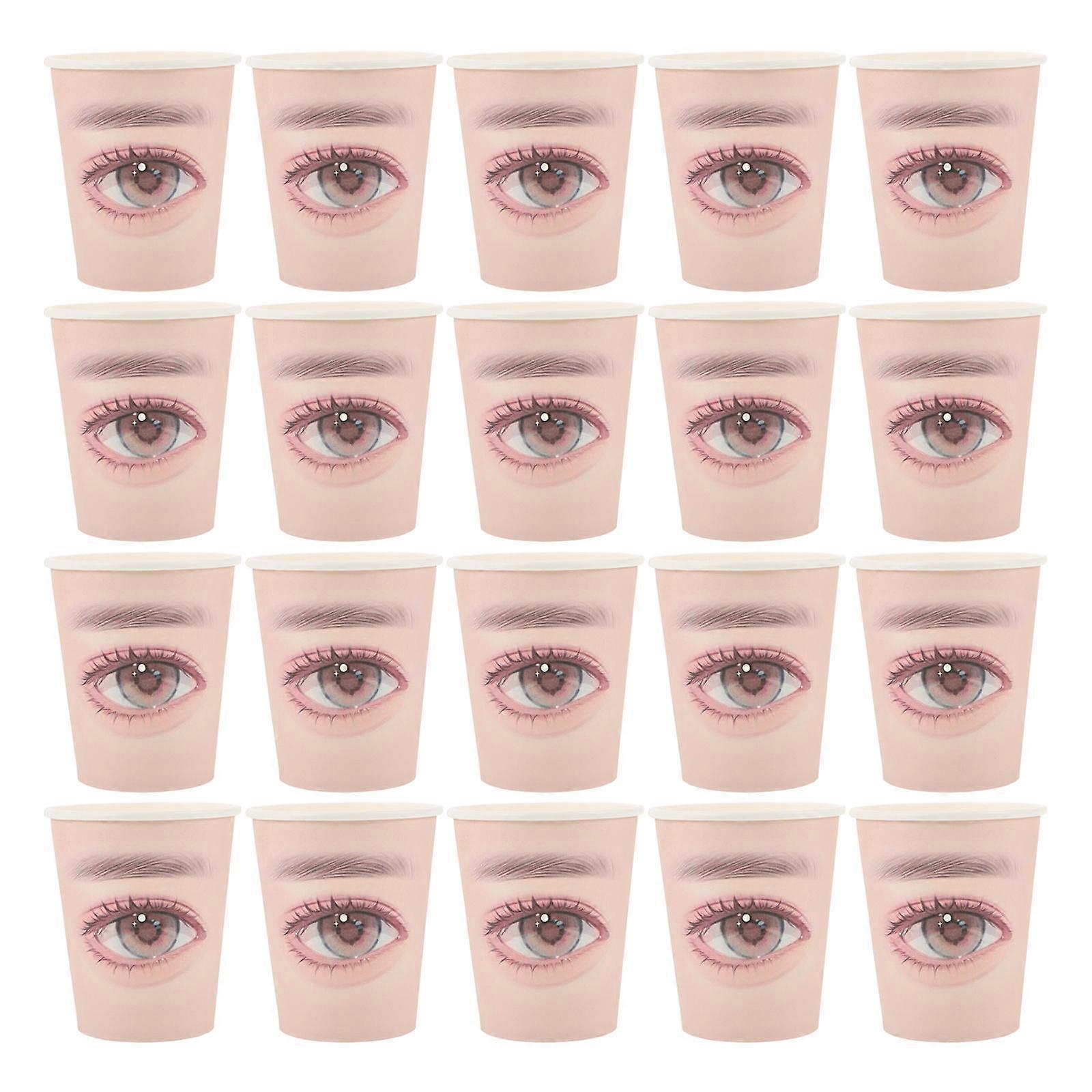 Lash Mannequin Practice Cups for Eyelash Extensions 20Pcs Paper Set