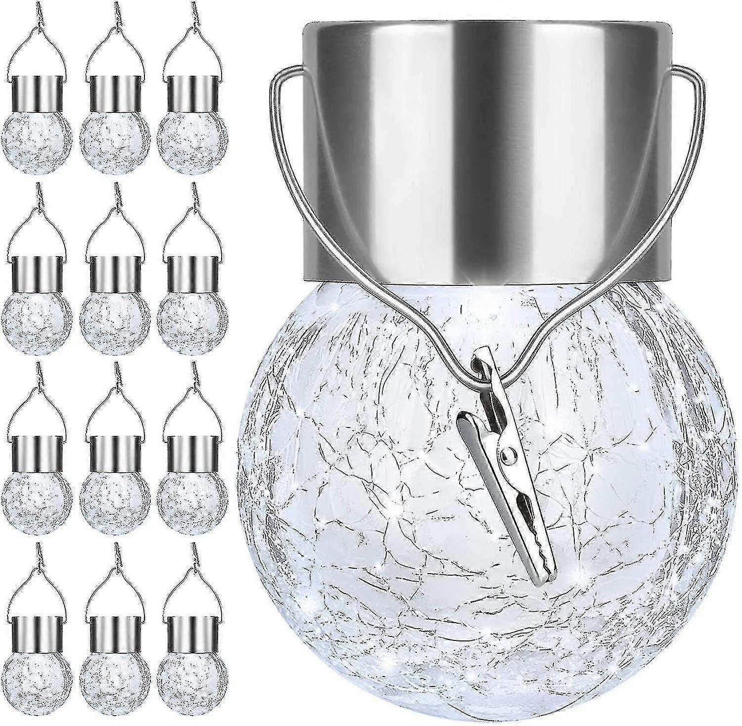 12Pcs LED Solar Colorful Decorative Ball Light