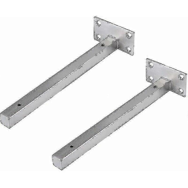 25cm Floating Shelf Brackets, Shelf Mounted, Industrial Bracket Wall Shelf Invisible Fixing Vintage Brackets Wall Bracket Diy Metal Bracket Silver Wit
