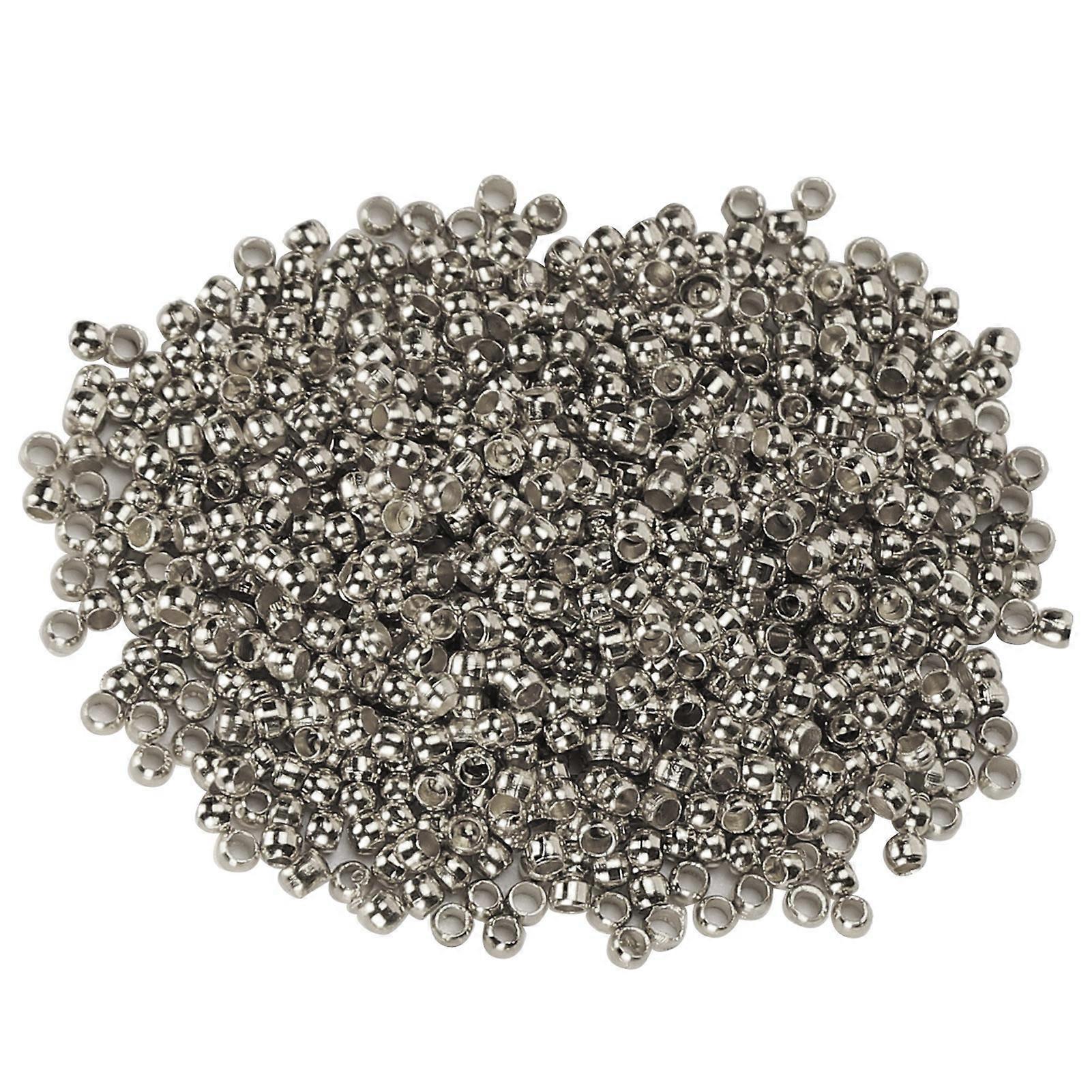 500 Pcs Round Crimp Beads Loose Beads End Caps for Necklaces and Bracelets
