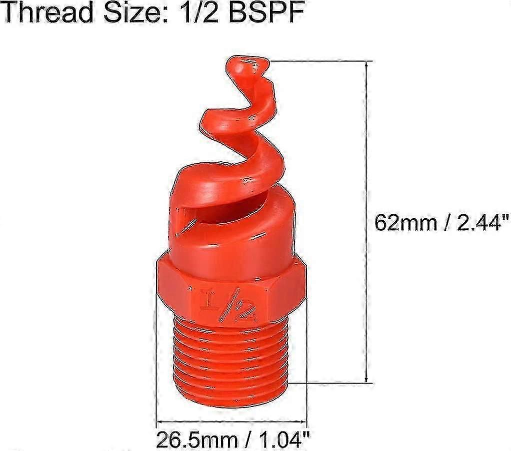 Jubee Spiral Conical Atomizing Nozzle 1/2bspf Pp Sprinkler 10pcs Set