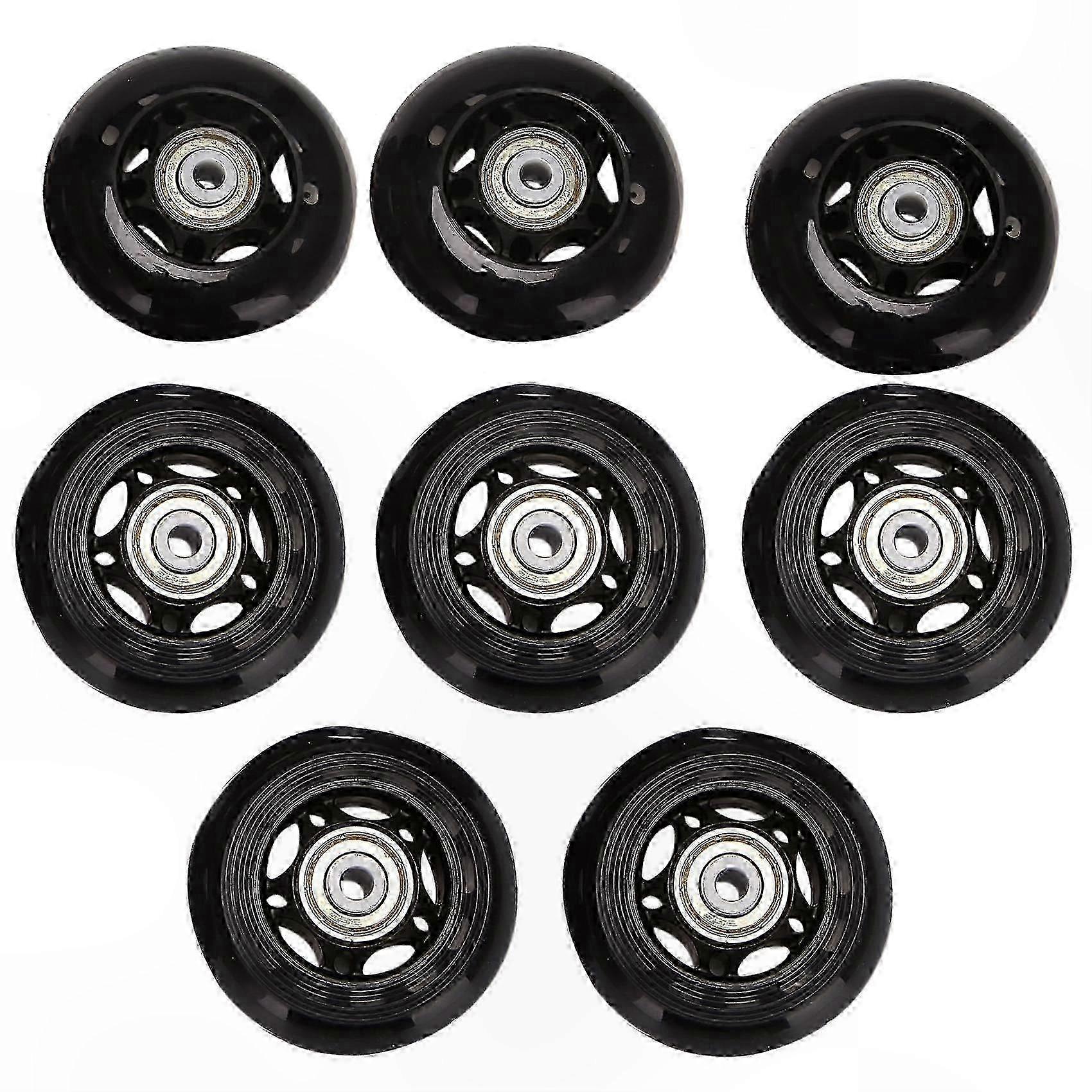 8-Pack 64mm Inline Skate Wheels with High-Quality Bearings for Roller Skates