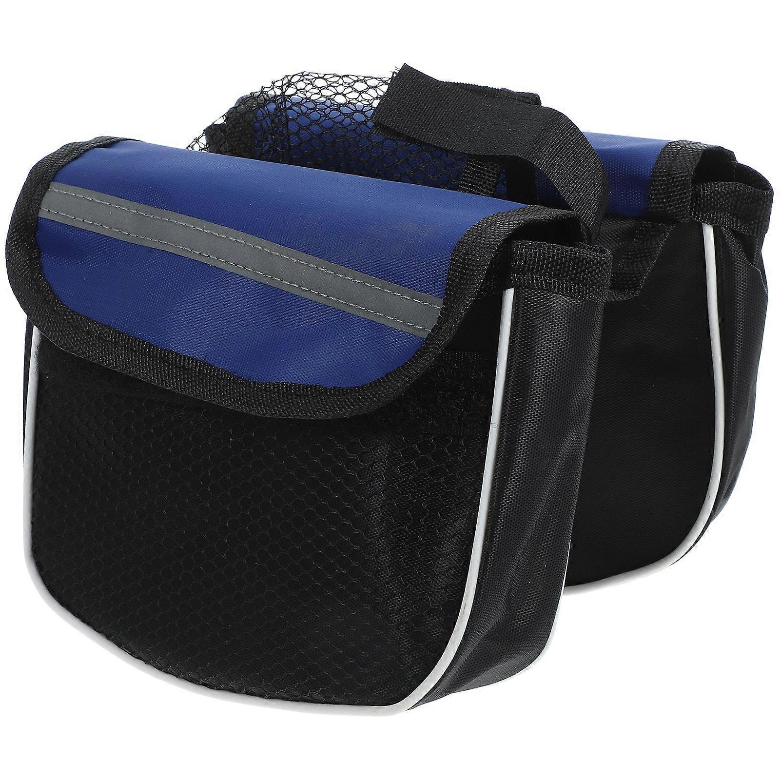 Reflective Road Bike Bag for Cyclists Storing Essentials during Long Rides in Blue with Storage Function 1Set