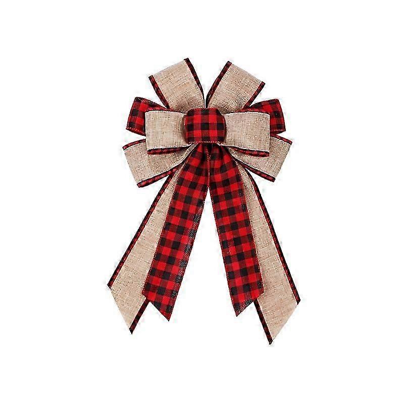 Christmas Tree Topper 9 x 15 Inches Large Bow for Holiday Indoor Outdoor Decorations Great for Gift Wrapping P15F