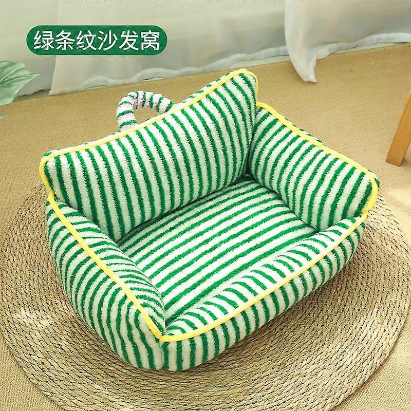 Cat Sofa Pet Bed Plush British Style Loop Fleece Large Eye Portable Cat House