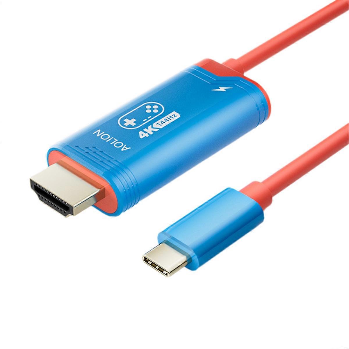 4K 144HZ USB C to HD Cable for 2 Red Blue