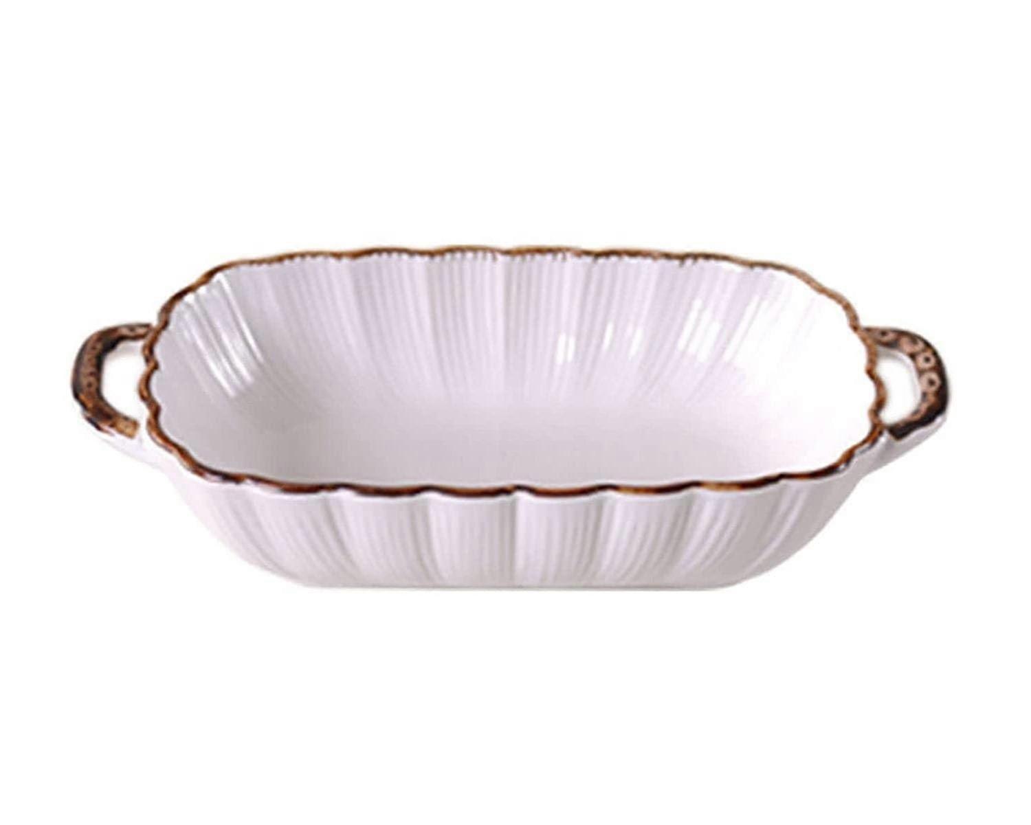 Ceramic Dinnerware Rectangular Deep Baking Tray 700ml Pink 20x13.5x5 cm Oven Dish Roasting Dish