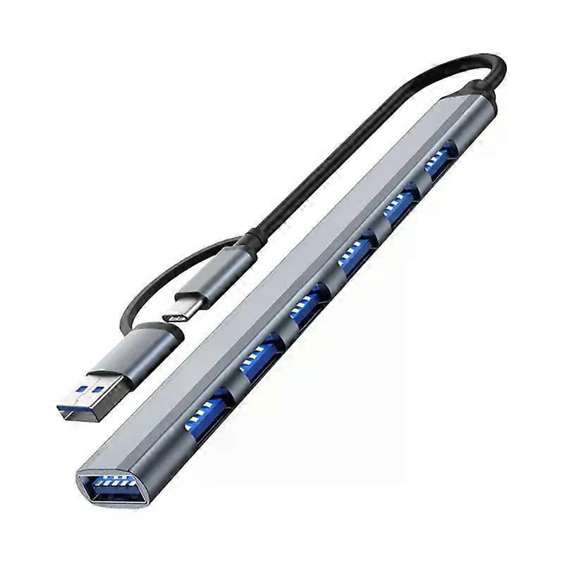 7 Ports USB 3.0 Type C HUB Expander Splitter High Speed OTG Adapter Docking Station For LaptopPC Hard Drive Mouse Keyboard