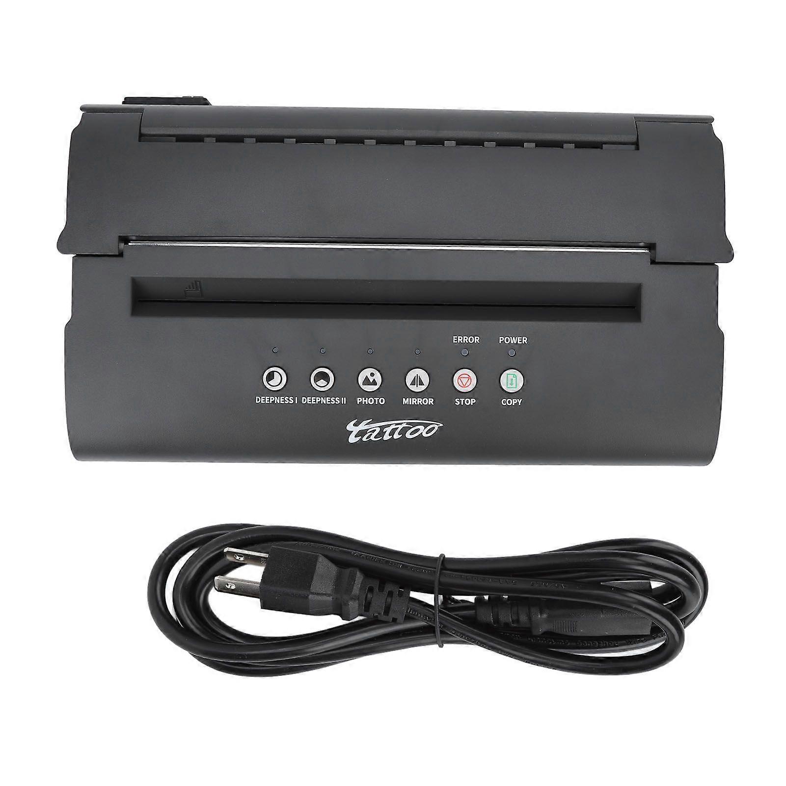 Tattoo Transfer Machine High Speed Low Noise Heat Dissipation Thermal Tattoo Pattern Copier Printer 100240V US Plug