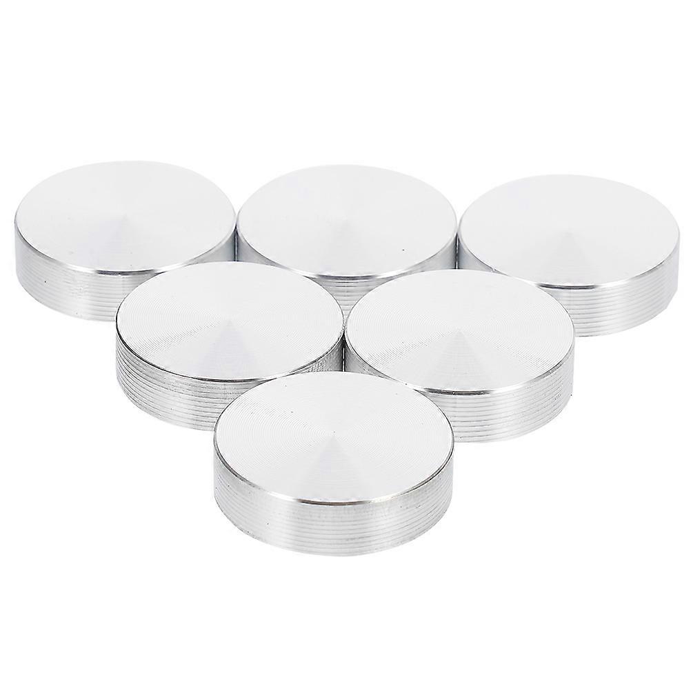 Aluminum Alloy Circle Disc Glass Tops Adapter for Diy Projects 6Pcs