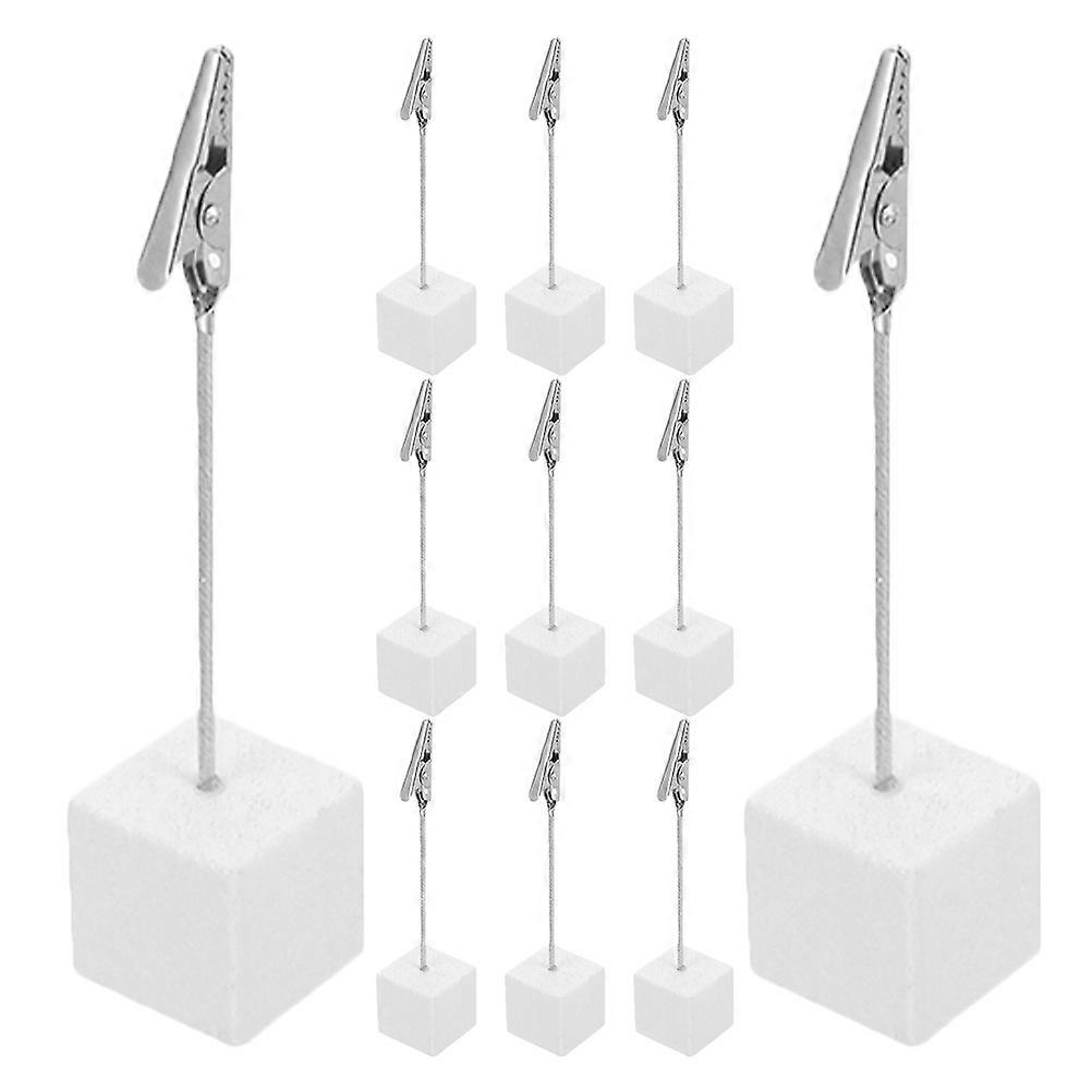 Cube Base Memo Clip Holder Wooden Organizer for Desktop 30Pcs Set