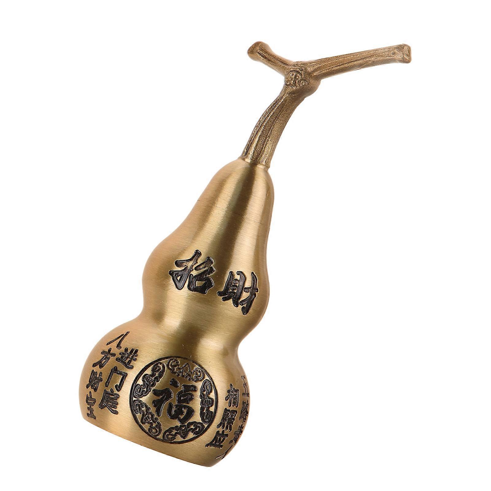 Chic Brass Gourd Statue 2Pcs Unique Shape Decorative Use Ideal For Study Room Decor And Luck