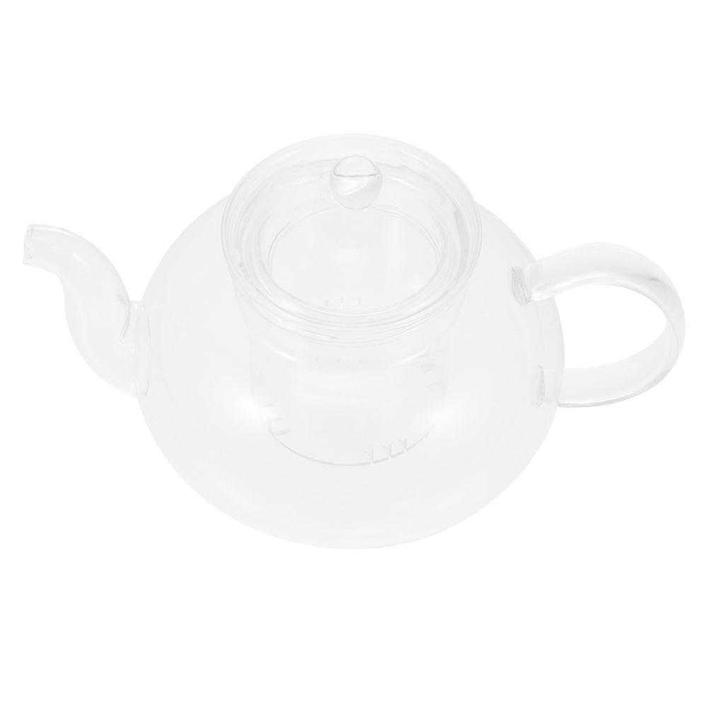 Glass Kettle Pleasing Shape Teapot For Relaxation Transparent Brewing Tea 2Pcs
