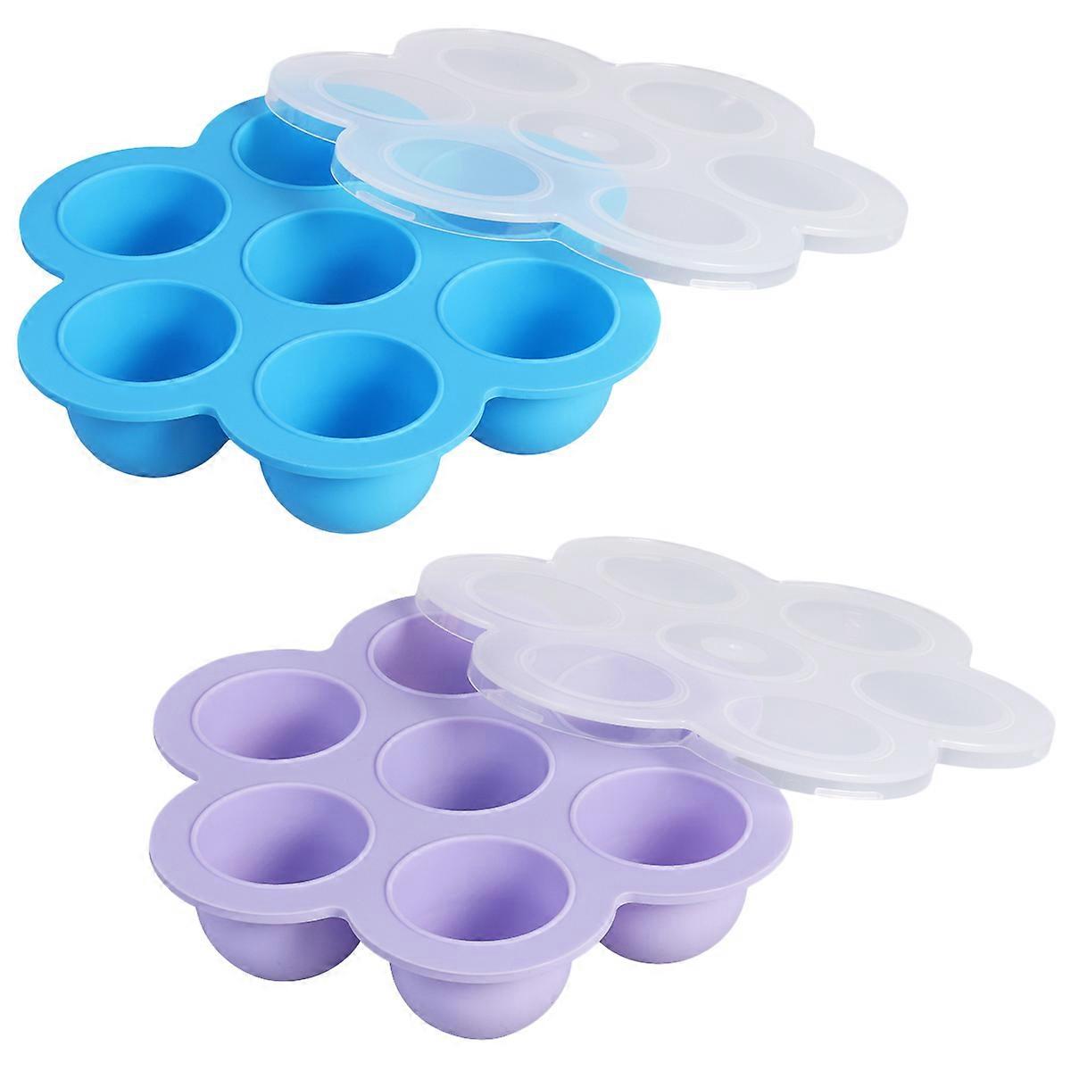 Reusable Food Storage Tray for Baby with Clip-on Lid 6Pcs
