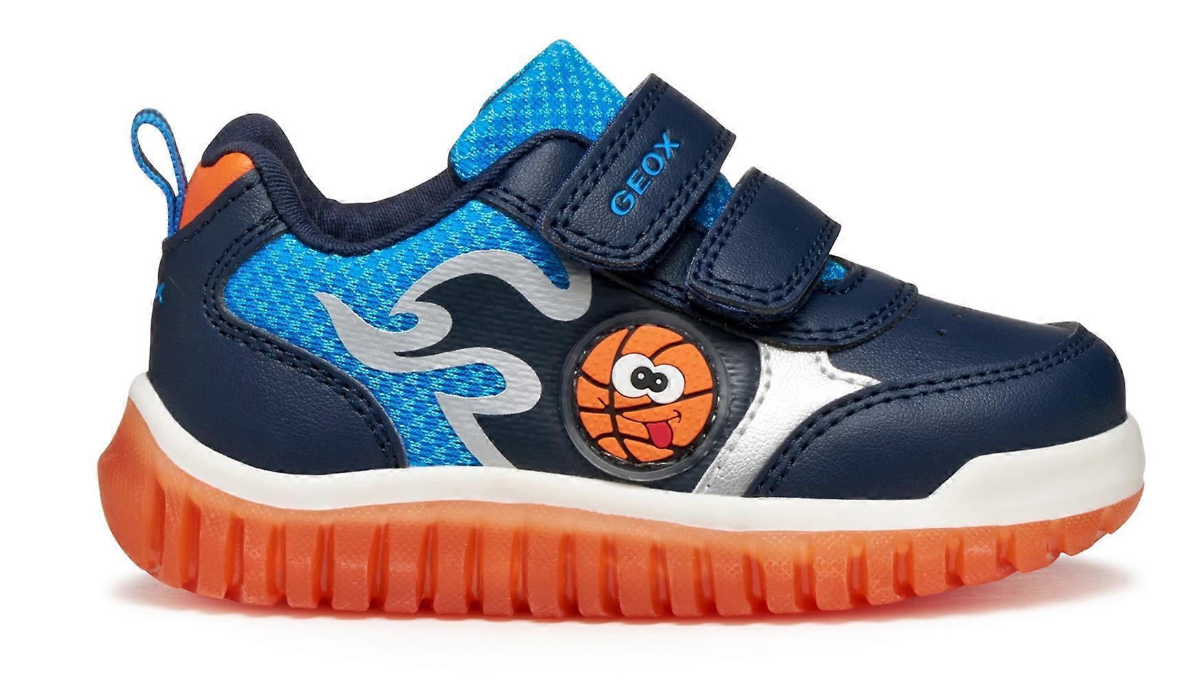 Geox Boys Lightyloo Trainers Navy Orange