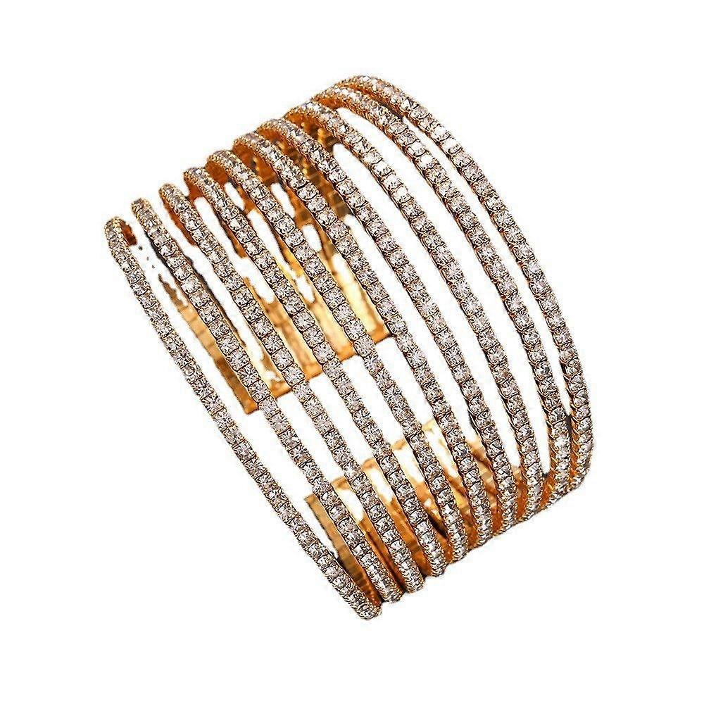 Bracelet multicouche en strass à la mode, simple et tendance