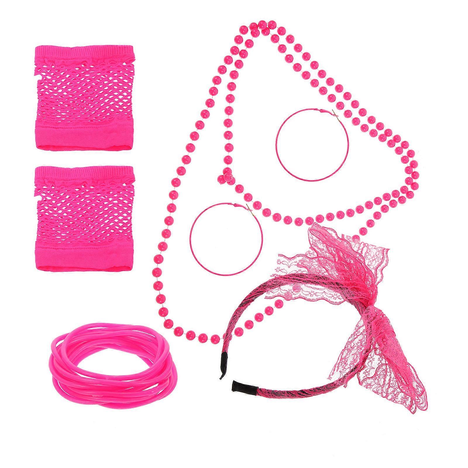 Fancy Dress Accessory Necklace Set for 80s Party 3Sets