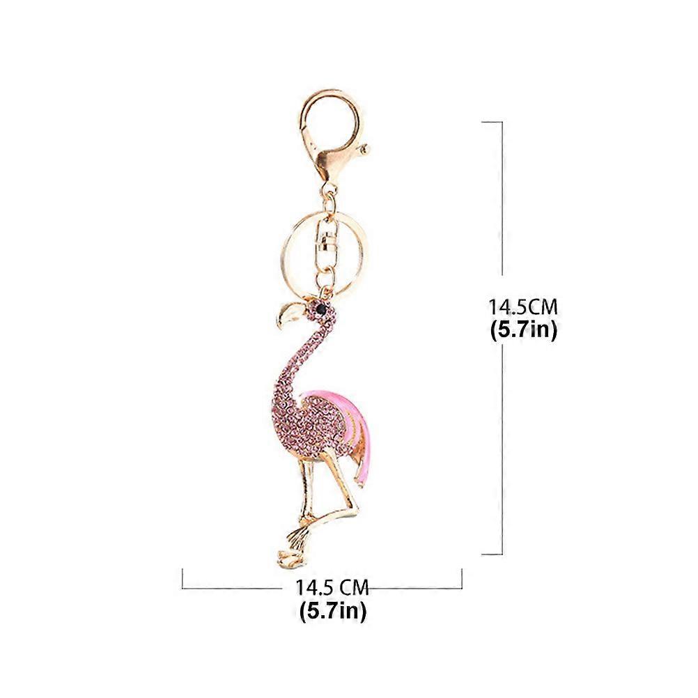 Cute Car Key Chain Flamingo Shaped Bag Pendant Everyday Use Random Color 1Pc