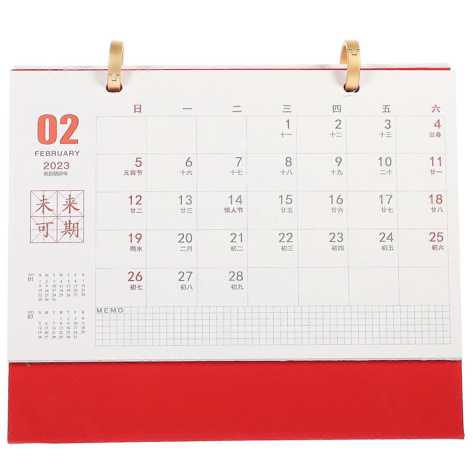 Standing Desk Calendar Monthly Calendar with 3Pcs for Home Use