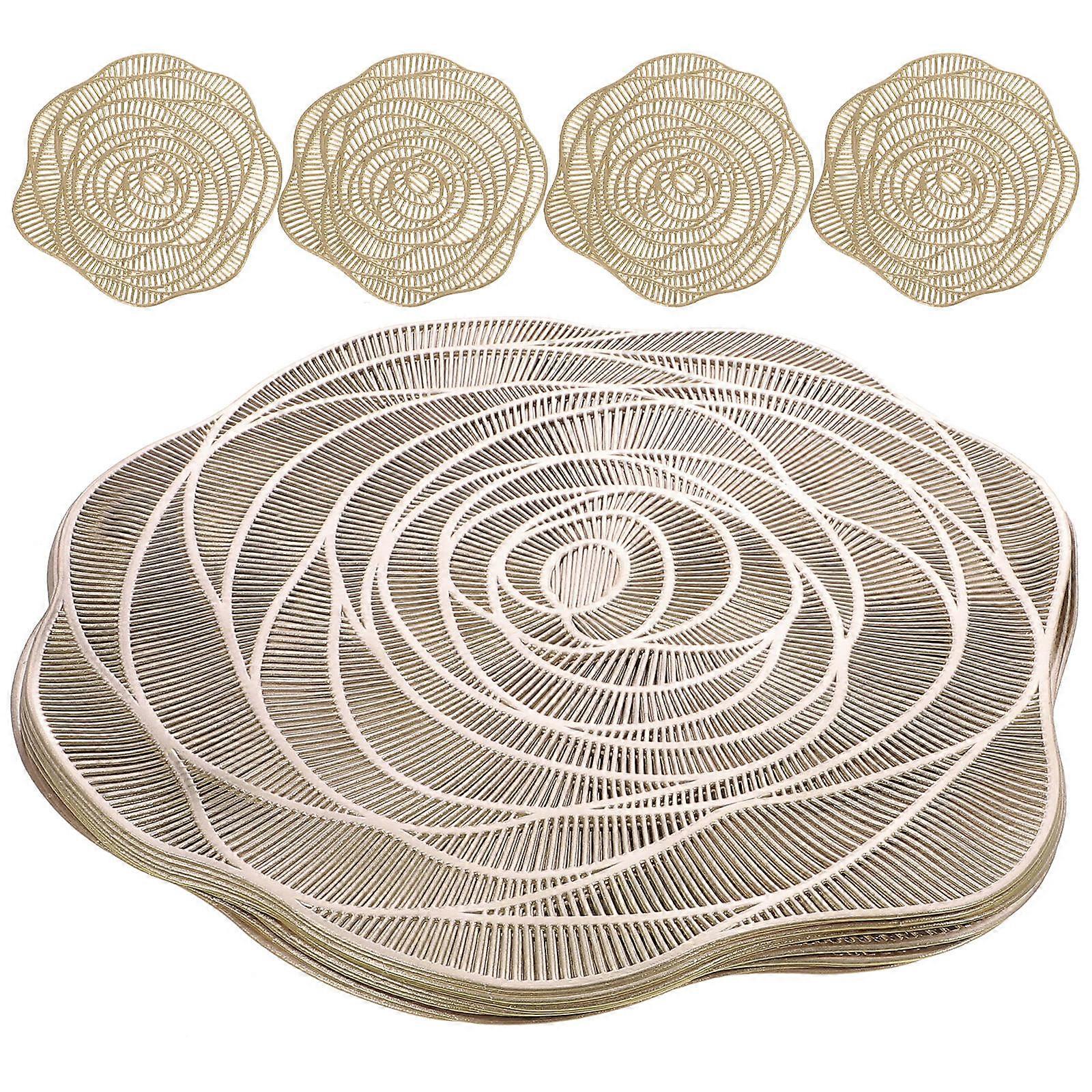 Golden Rose Placemat Set with Hollow Pattern for Dining Use 1Set