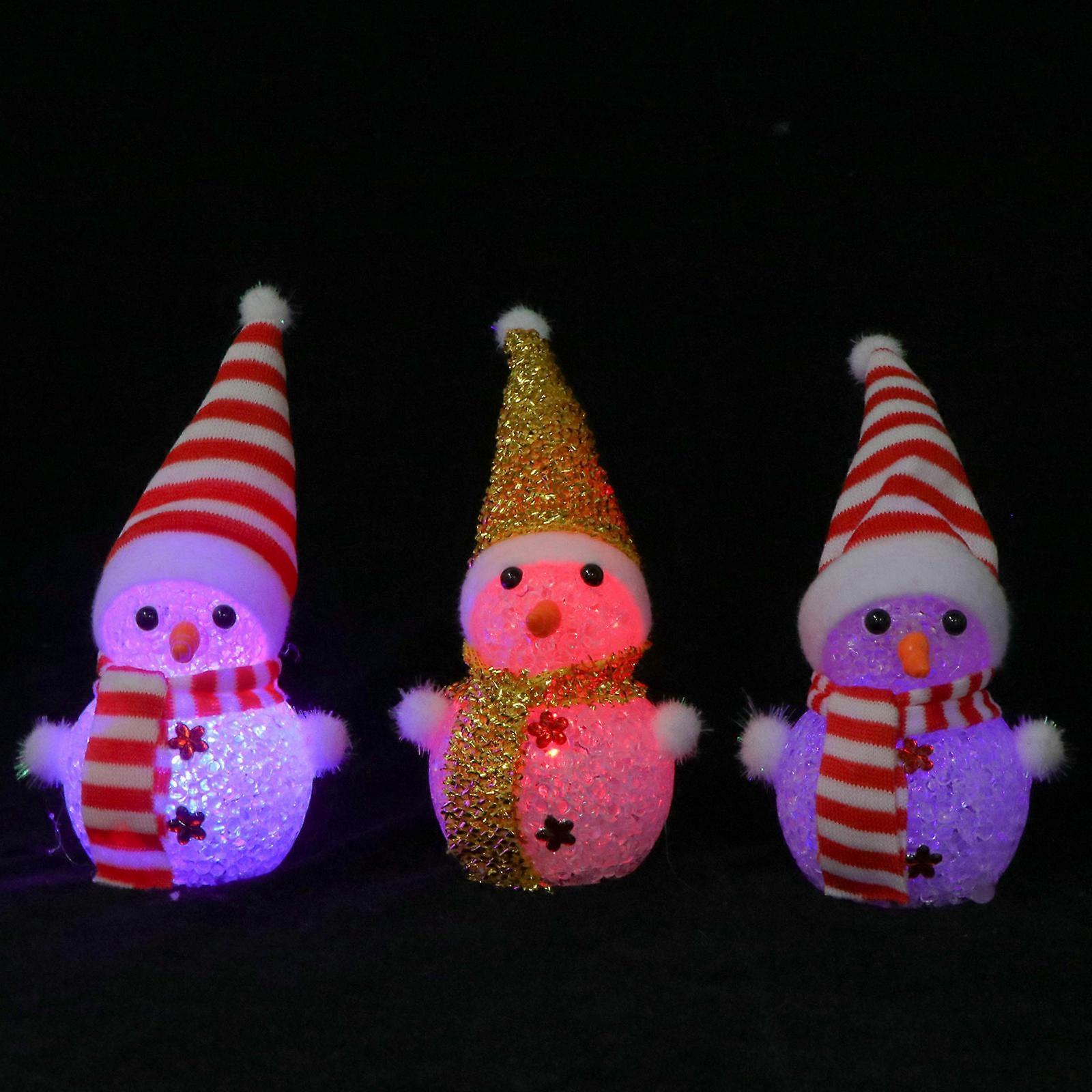 LED Lights Snowman Night Lamp for Christmas Lighting 6Pcs Assorted Color