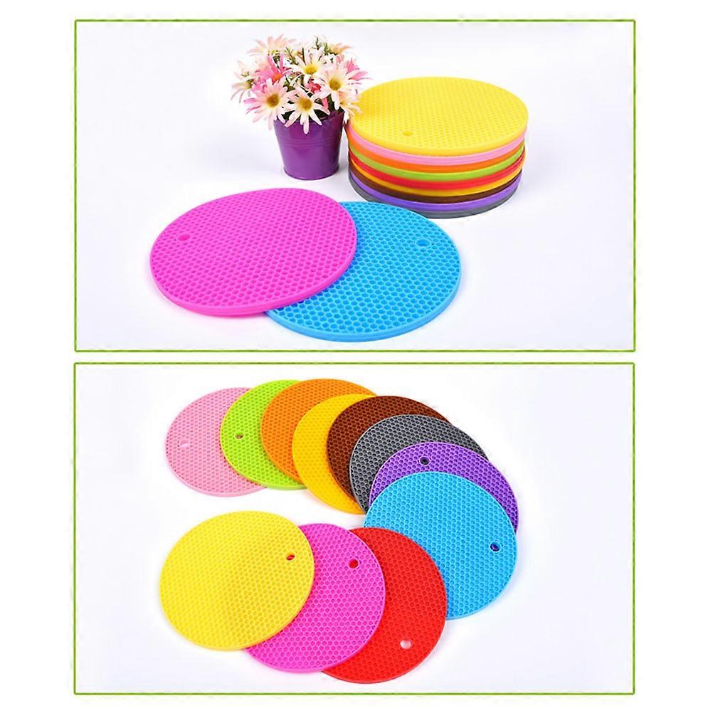 Mat Honeycomb Silicone for Non Slip 2Pcs Orange