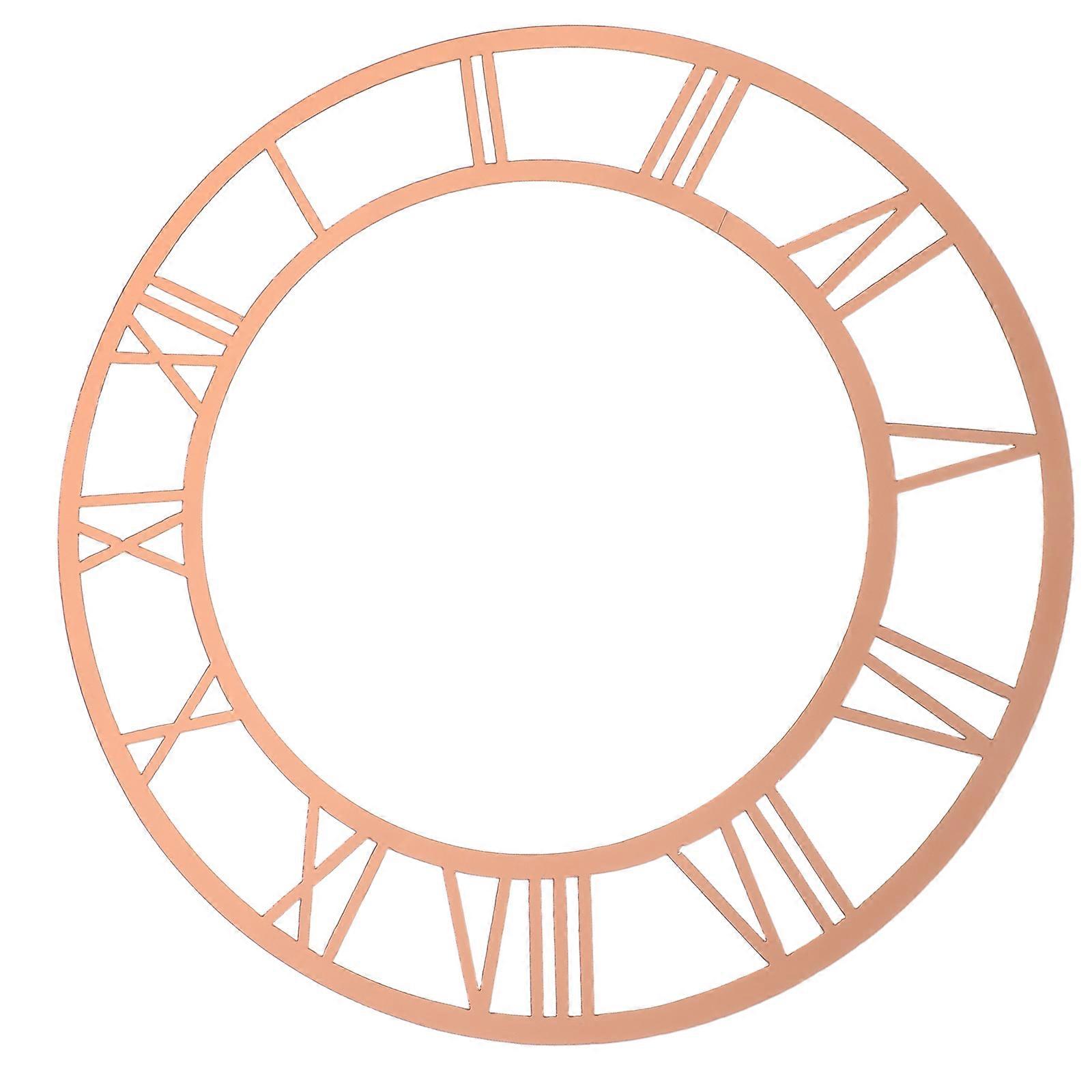 Mirror Clock Wall Decor Acrylic Clock Face for Decor 3Pcs Roman Numerals