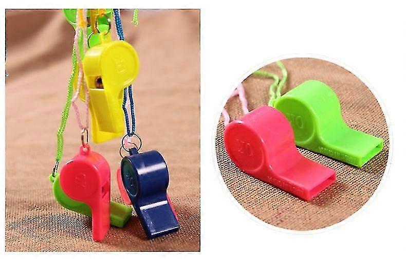 24pcs Plastic Whistle Neon Whistle Necklaces