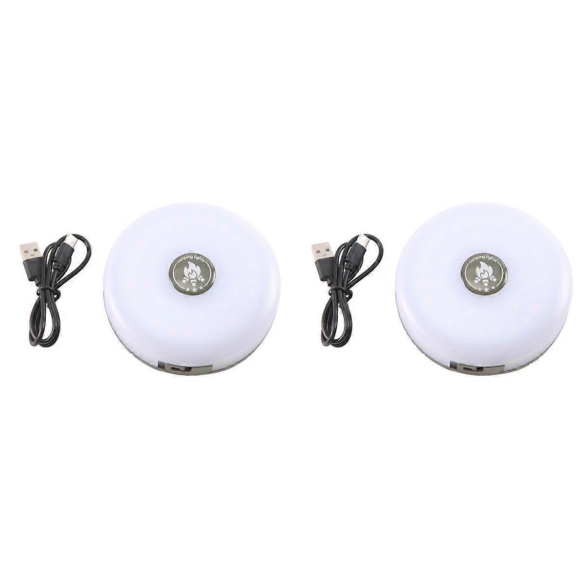 2X LED Camping Lights USB Rechargeable Colorful Warm Light 2-in-1 10M String Light Tape Measure Ambi