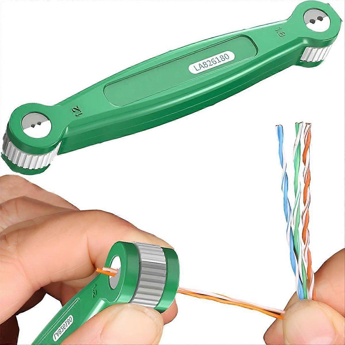 Network Cable Untwist Tool, Double Headed Wire Stripper with Roller, Twisted Wire Separator for 0.8-1.8mm Cables