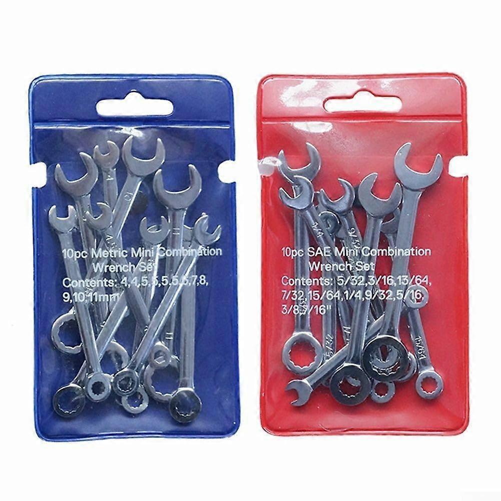 10pcs Compact Wrench Set Blue Metric For Home And Mechanical Maintenance Metric Sized Wrenches