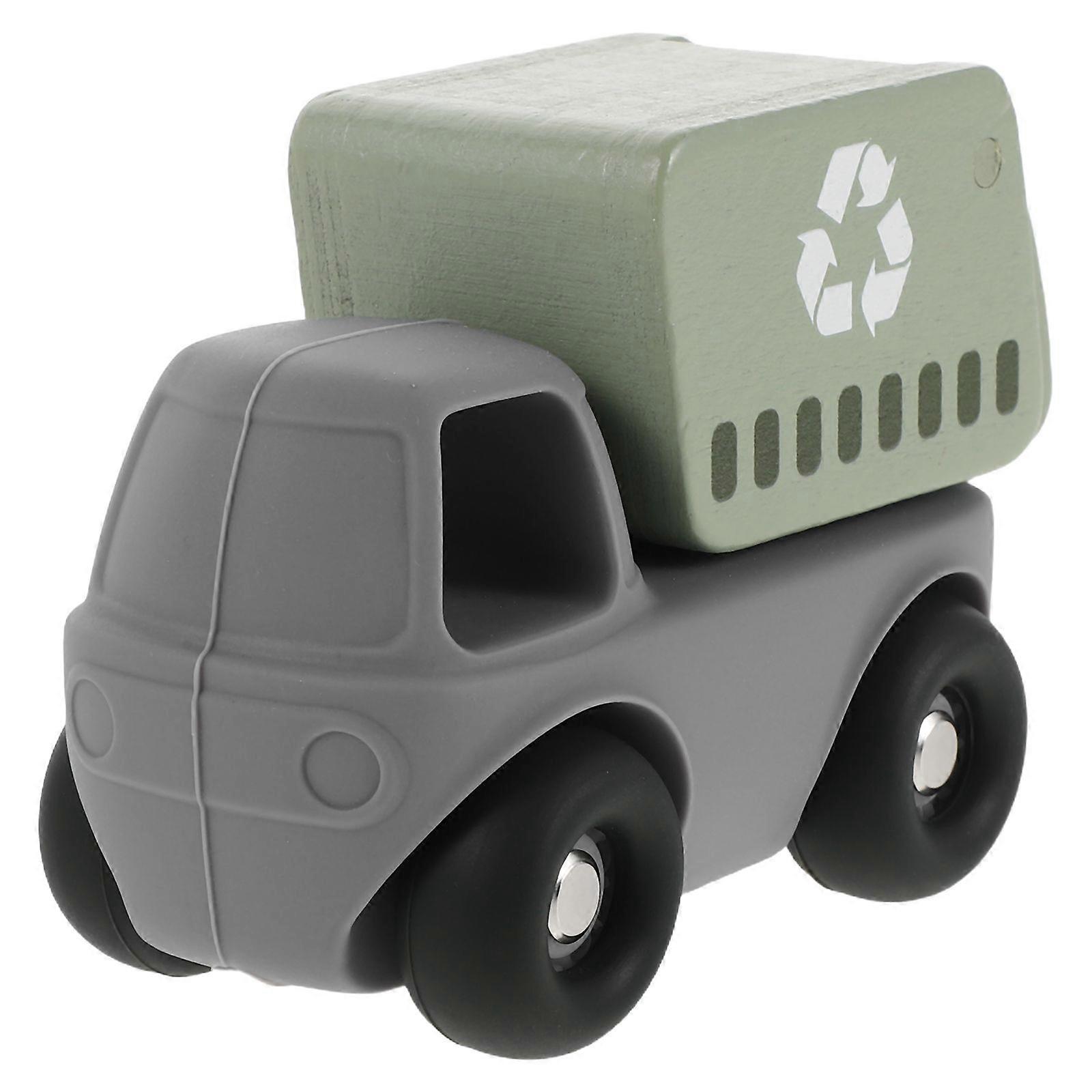 Toy Garbage Truck: Friction Powered Garbage Truck Toy For Toddlers - Sanitation Vehicle Model - Plastic Trash Automobile Push Pull Plaything