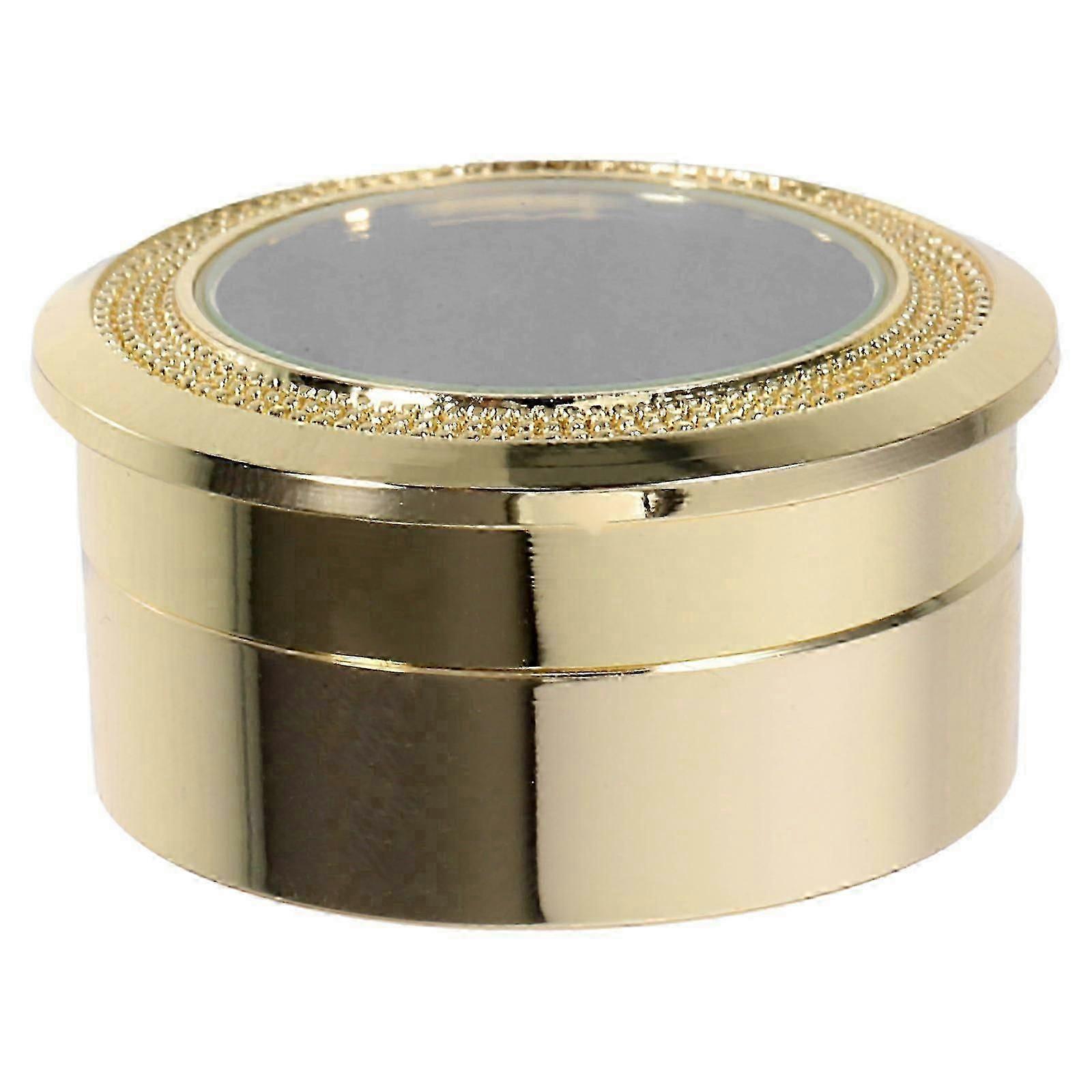 ガラスジェムストーンディスプレイボックスルーズストーン旅行および日常使用のためのクリアラウンドジュエリー収納ケース1パック