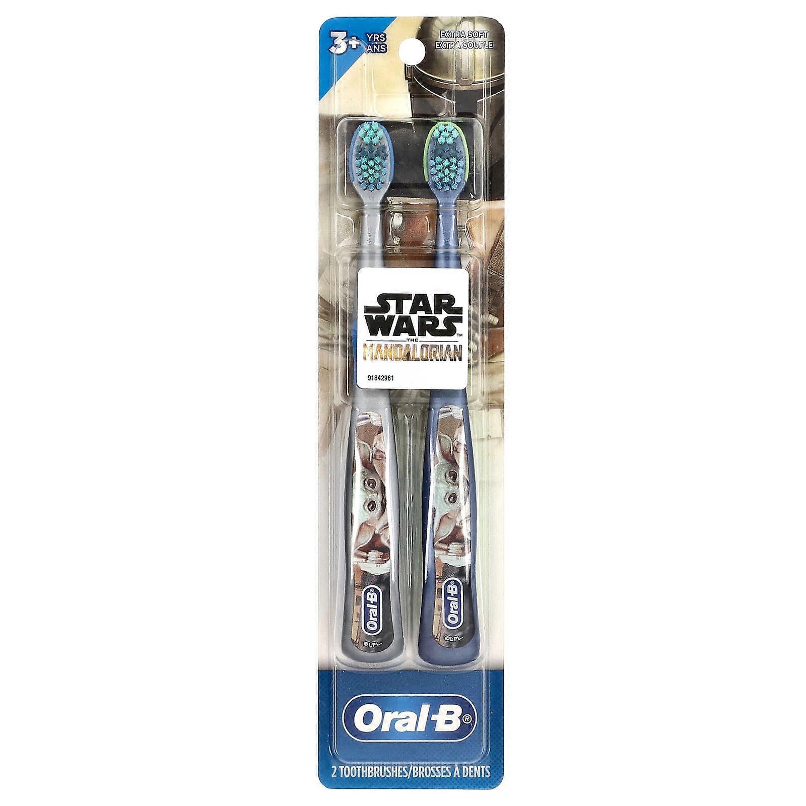 Toothbrushes, Extra Soft, 3+ Yrs, Star Wars, The Mandalorian, 2 Toothbrushes