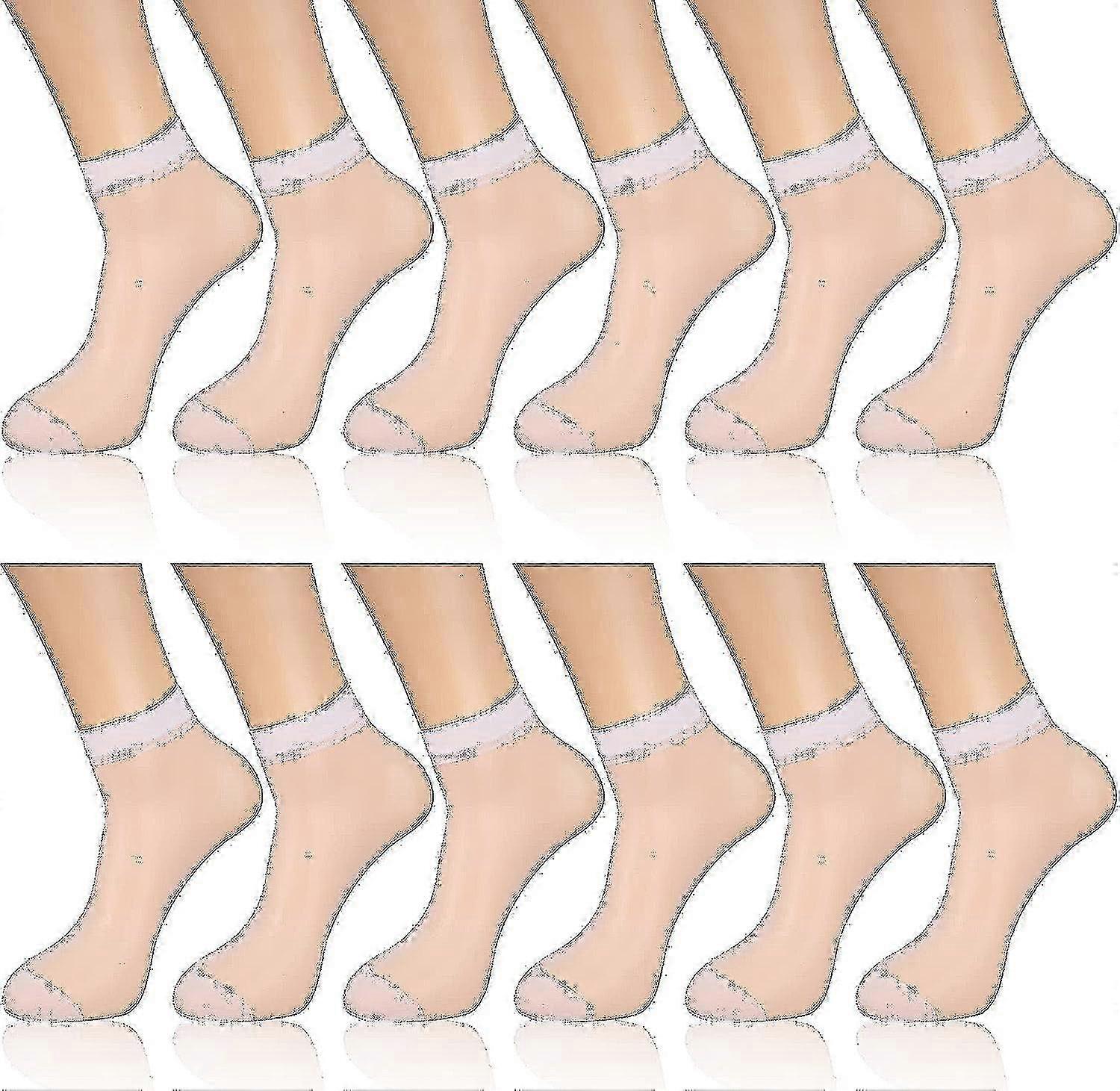 12 Çift Şeffaf Ayak Bileği Çorapları İnce Naylon Şeffaf Ayak Bileği Yüksek Çoraplı Çoraplar Kısa