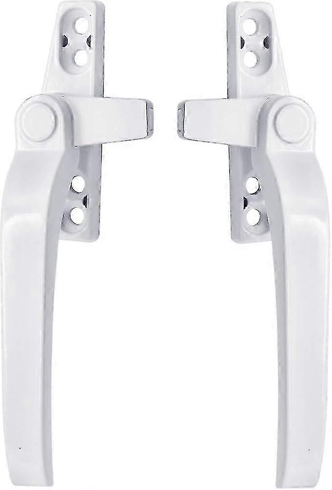 Window Handles - Pair of Universal White Replacement Right/Left Hand Aluminium Window Handles with L p