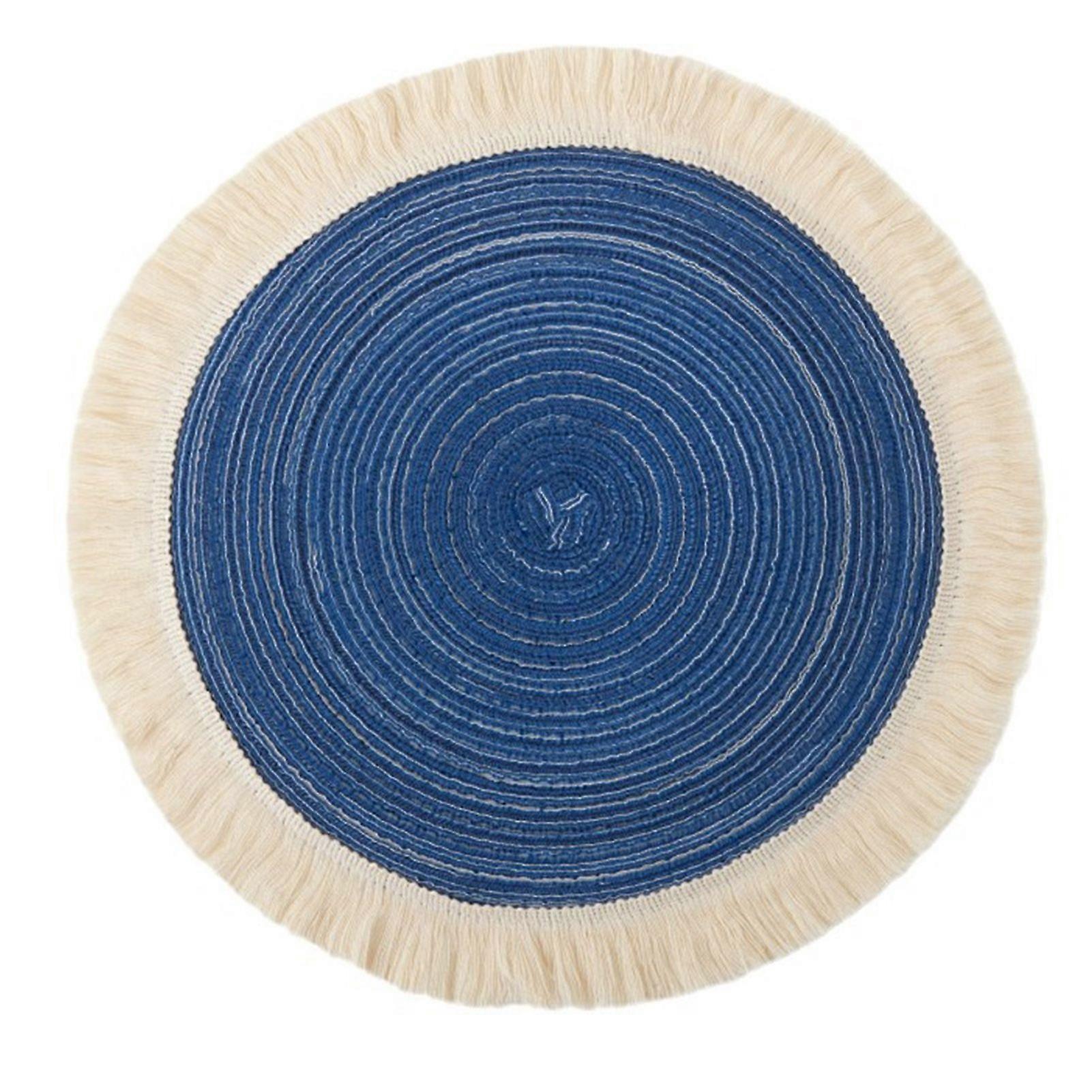 Jikaixiang Nordic Table Placemats Round Heat-Resistant Coasters with Fringe Bowl Pads Teapot Trivet for Dining Table Setting