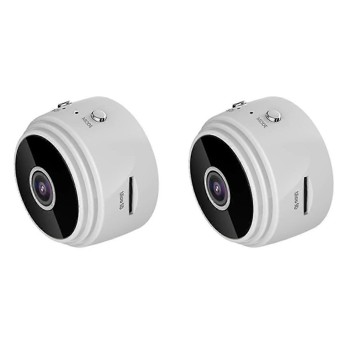 2x avec caméra extérieure sans fil, maison d’oiseau avec caméra 720p version nuit wifi caméra, blanc-e