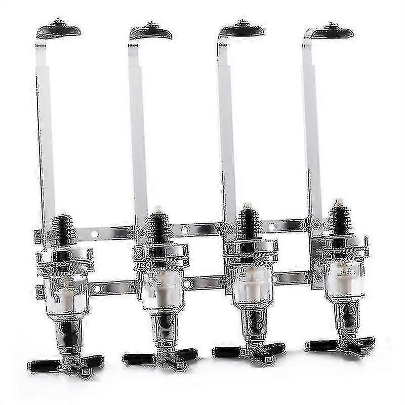 Stainless Steel 4-Bottle Wall Mount Liquor Dispenser for Vodka, Whiskey, Rum, Gin -