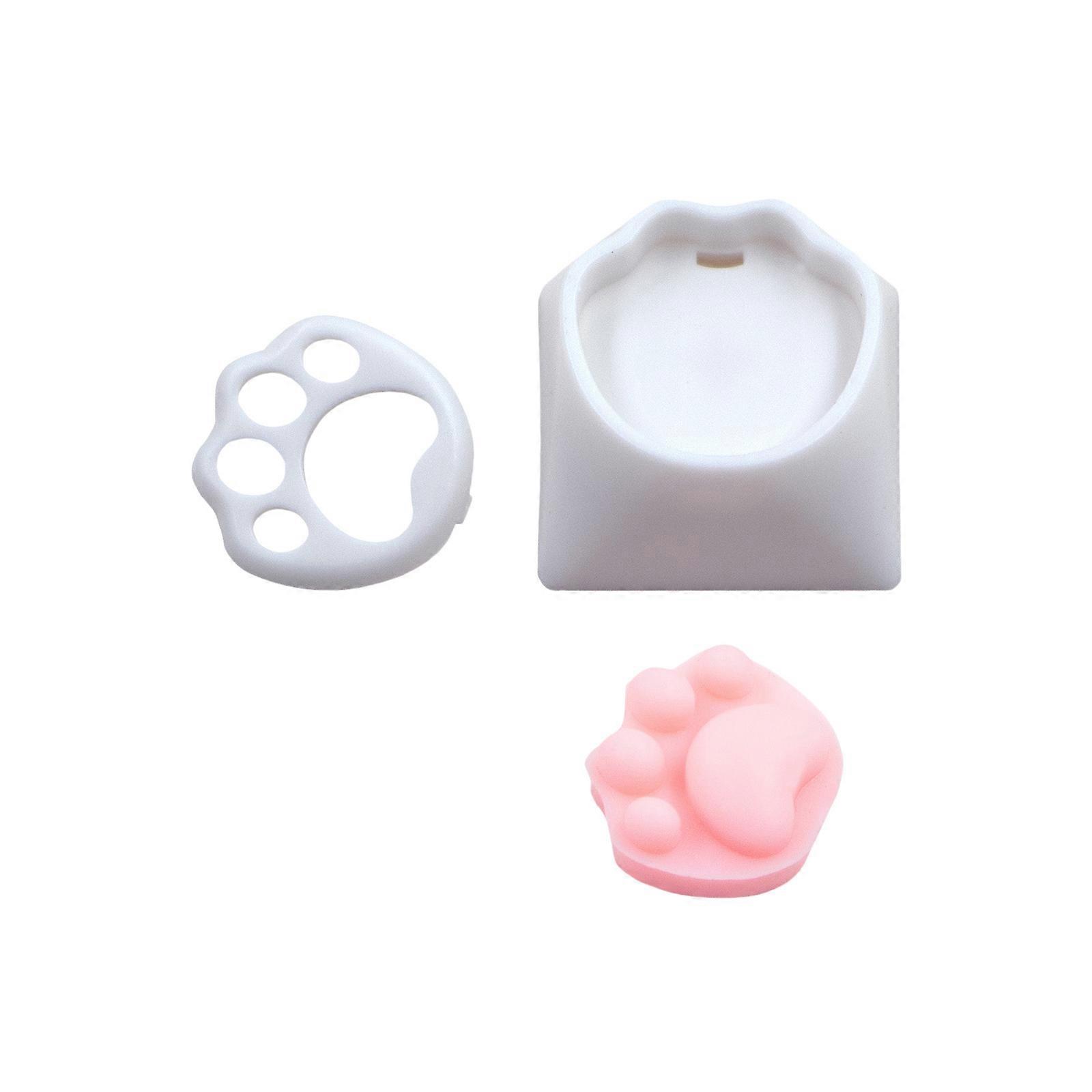 Silicone Cats Claw Keycaps Easy Installation 3D Textured Design NonFade Durability Keycaps For Gaming &Office Keyboards  White