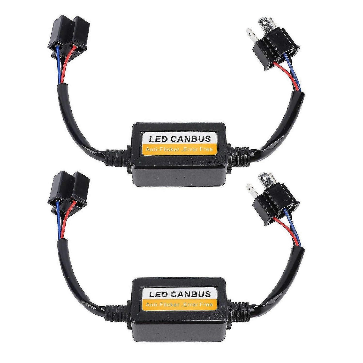 2pcs H4 LED CANbus Decoder DC 9 to 16V Plug and Play Anti Flickering LED Headlight Resistor Decoder
